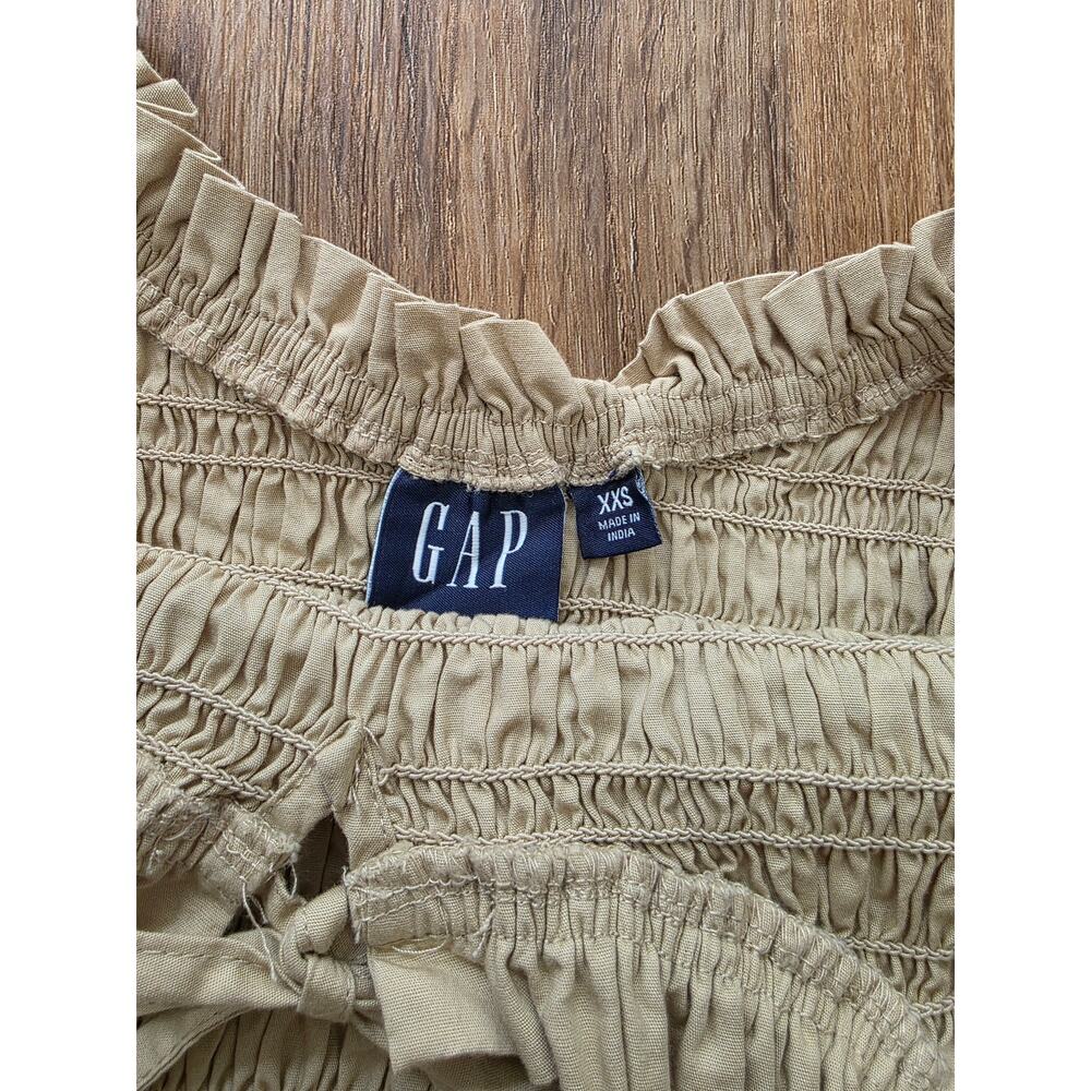 Gap Smocked Babydoll Puff Sleeve Mini Dress Cream Size XXS - Picture 2 of 8